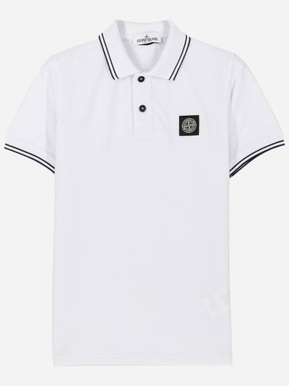 Kids Waffen Short Sleeve Polo T-Shirt White - STONE ISLAND - BALAAN 2