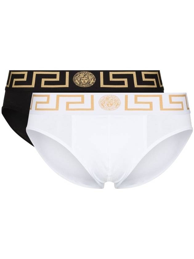 Men's Logo Banding Briefs 2 Pack Black White - VERSACE - BALAAN 2