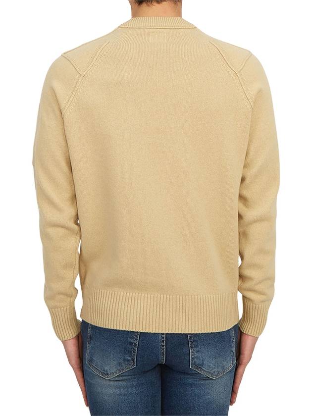 Lens Wappen Classic Crew Neck Wool Knit Top Beige - CP COMPANY - BALAAN 5