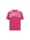 Logo Bright Pink Short Sleeve T-Shirt Pink - MONCLER - BALAAN 1