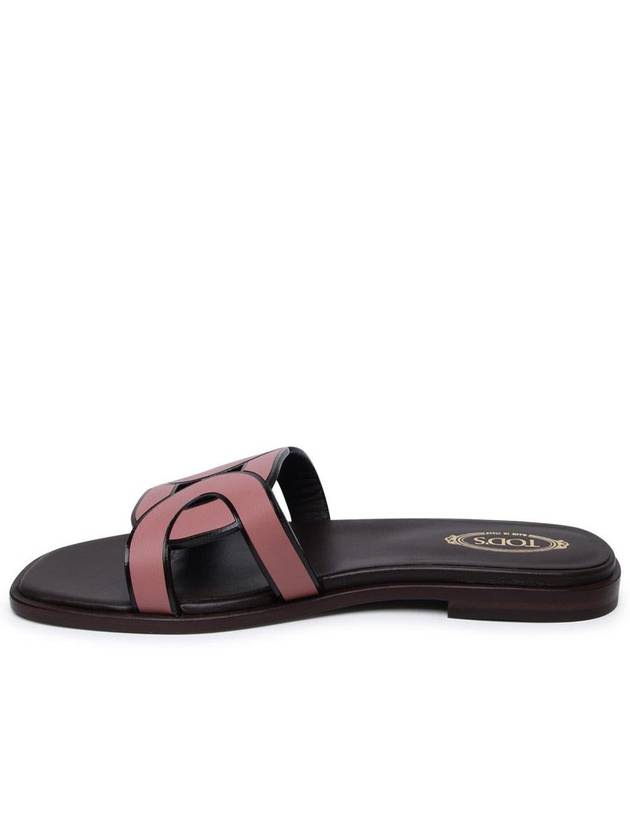 Women's Chain Flat Slippers Pink - TOD'S - BALAAN 4