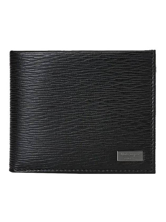 Men's Classic Logo Half Wallet Black - SALVATORE FERRAGAMO - BALAAN.