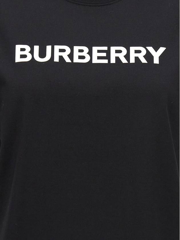 Logo Print Crew Neck Cotton Short Sleeve T-Shirt Black - BURBERRY - BALAAN 5