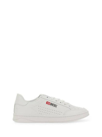 SAthene Leather Nylon Low Top Sneakers White - DIESEL - BALAAN 1