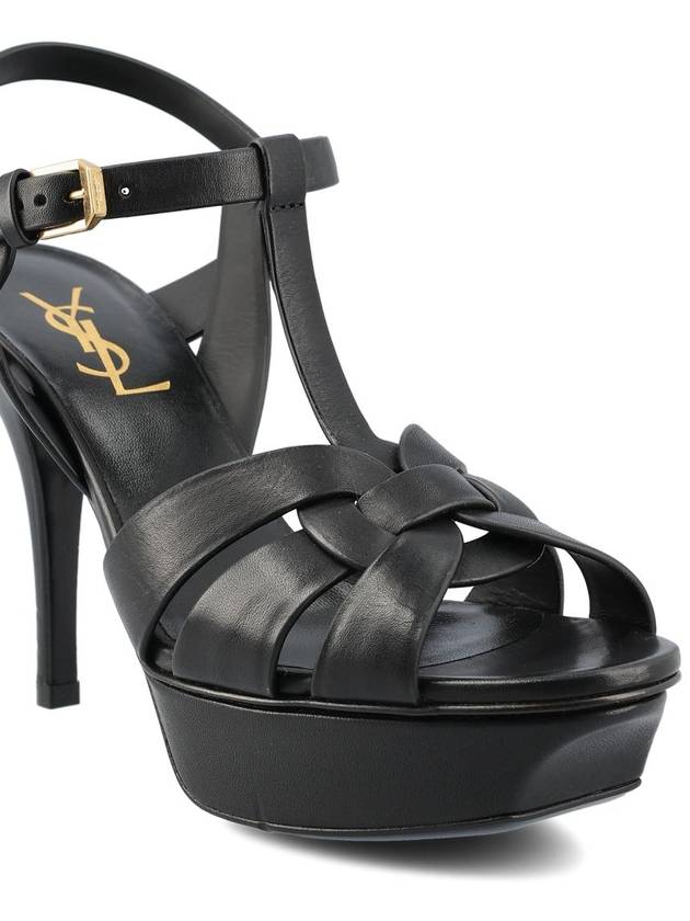 Tribute Platform Sandals Heel Black - SAINT LAURENT - BALAAN 5