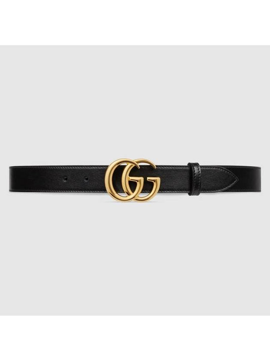 Men's GG Marmont Buckle Belt Black - GUCCI - BALAAN 2