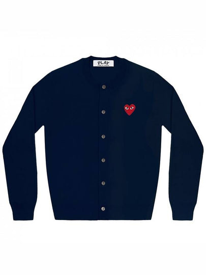 Heart Wappen V-Neck Cardigan Navy - COMME DES GARCONS - BALAAN 2