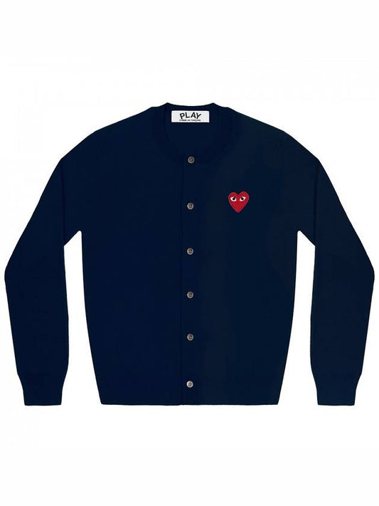 Play Red Waffen V-neck Cardigan Navy - COMME DES GARCONS - BALAAN 2