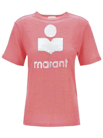 Zwell Logo Print Short Sleeve T-Shirt Pink - ISABEL MARANT - BALAAN 1