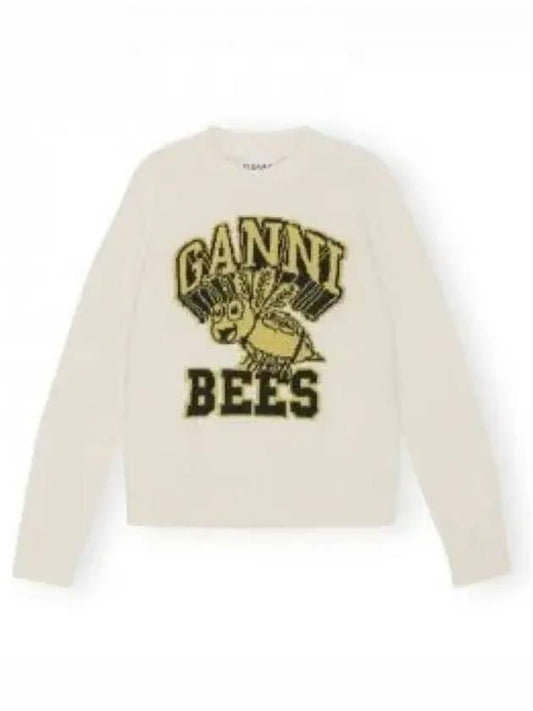 Women's Logo Intarsia Knit Top Off White - GANNI - BALAAN 2