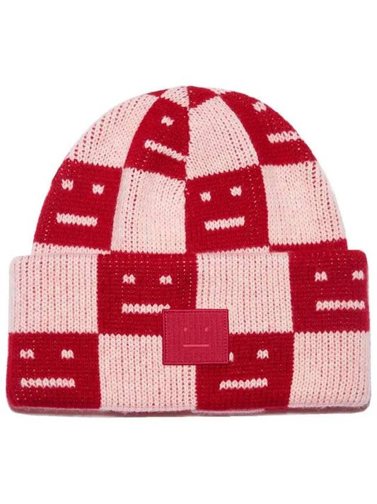 Pattern Wool Beanie Red - ACNE STUDIOS - BALAAN 2