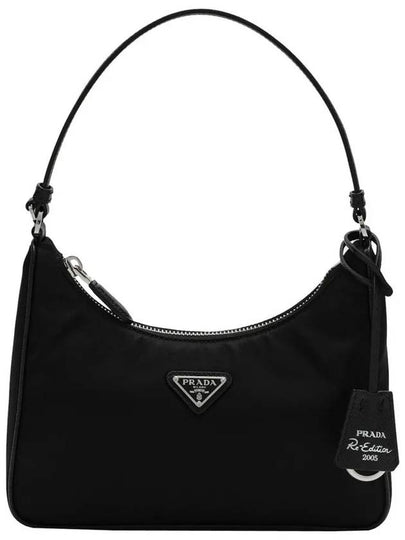 Re-Edition 2005 Silver Logo Re-Nylon Saffiano Mini Shoulder Bag Black - PRADA - BALAAN 2