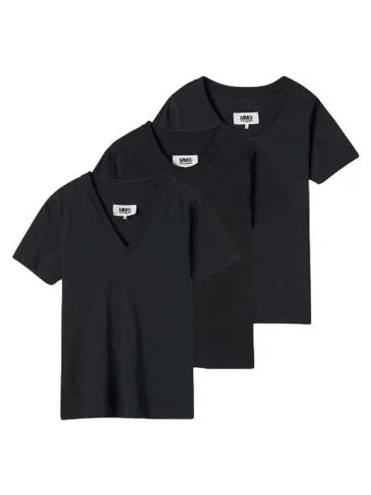 MM6 Pack Combo Short Sleeve T Shirt Black Tee - MAISON MARGIELA - BALAAN 1