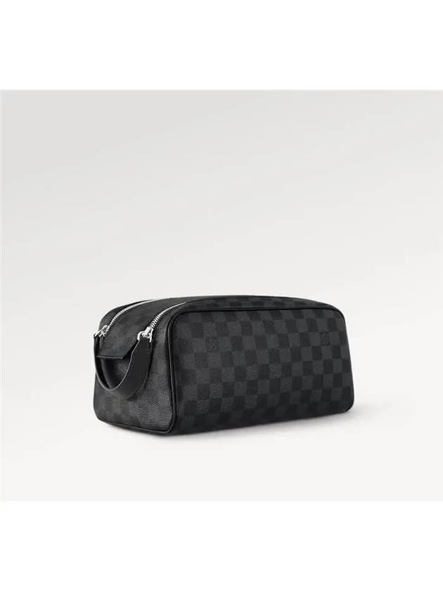 Dopp Kit Toilet Canvas Pouch Bag Grey - LOUIS VUITTON - BALAAN 4