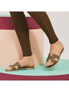 Oran Leather Sandals Etoupe - HERMES - BALAAN 7