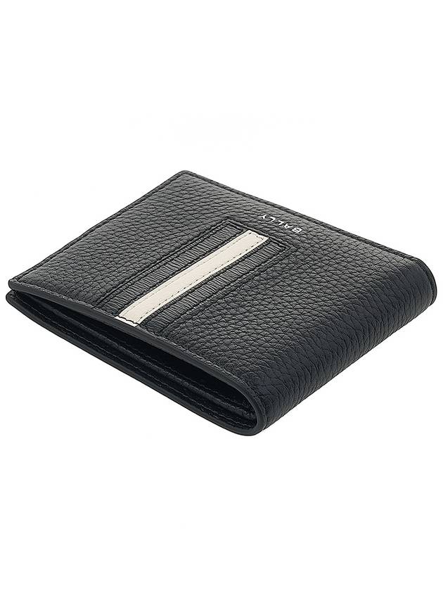 Logo Bifold Leather Half Wallet Black - BALLY - BALAAN 5