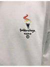 Embroidered Flame Logo Hoodie White - BALENCIAGA - BALAAN 7