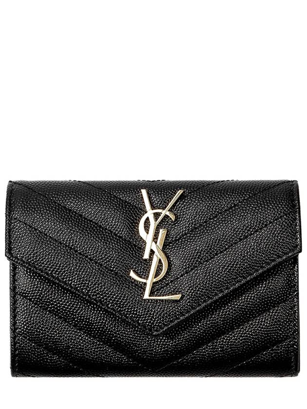 Monogram Envelope Small Half Wallet Black Gold - SAINT LAURENT - BALAAN 2