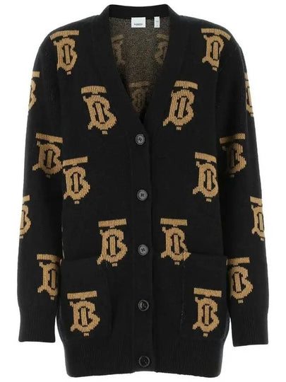 Monogram Motif Jacquard Wool Cardigan Black - BURBERRY - BALAAN 2