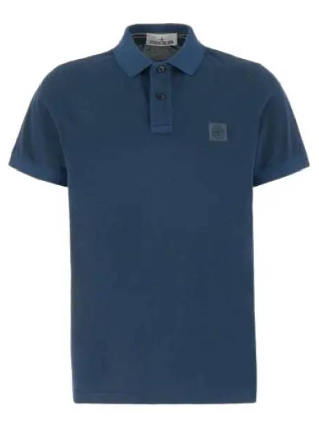 Wappen Cotton Short Sleeve Polo Shirt Avio Blue - STONE ISLAND - BALAAN 2