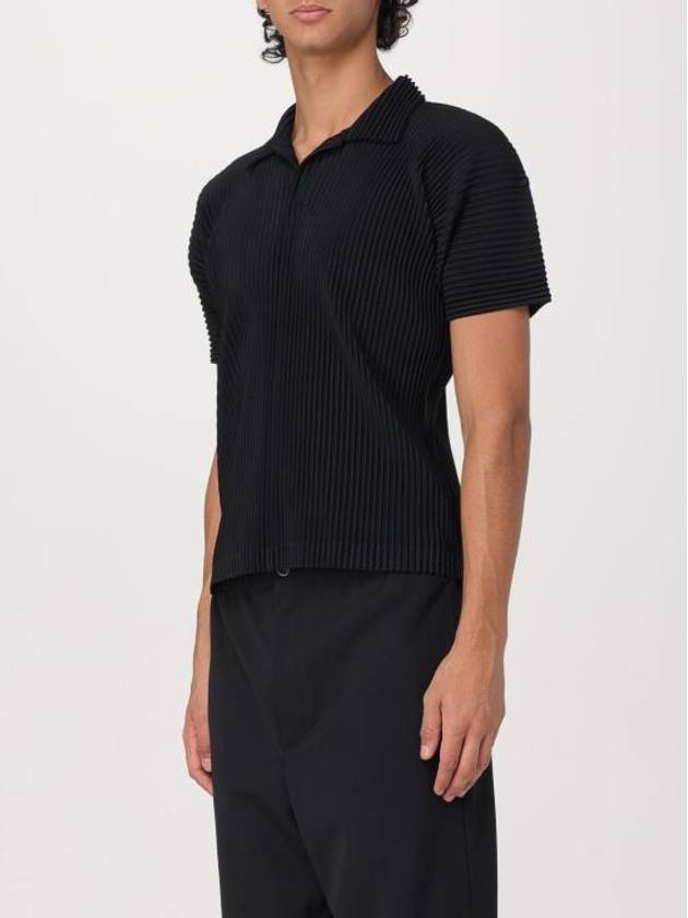 Basics Pleated Polo Shirt Black - ISSEY MIYAKE - BALAAN 5