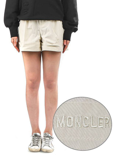 High Waist Shorts Ivory - MONCLER - BALAAN 2