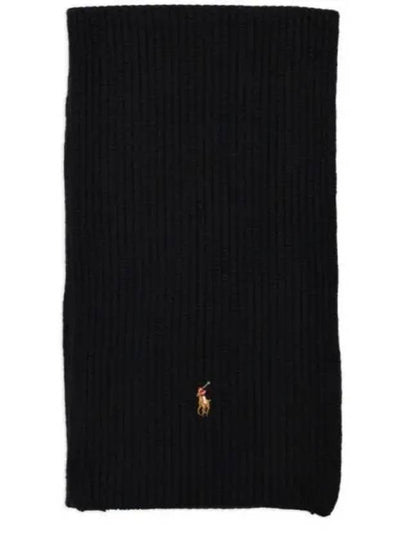 Polo Pony Knit Scarf Black - POLO RALPH LAUREN - BALAAN 2