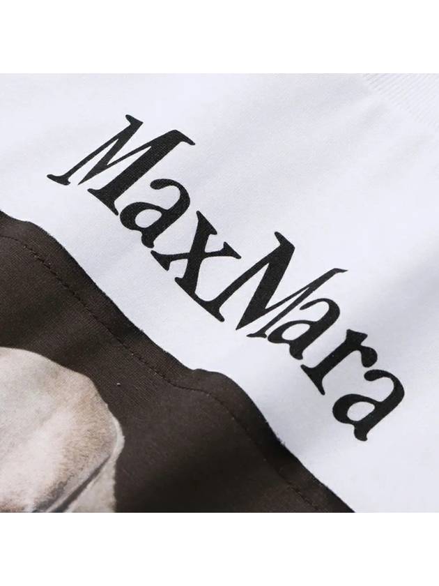 Print Cotton Short Sleeve T-Shirt White - MAX MARA - BALAAN 4