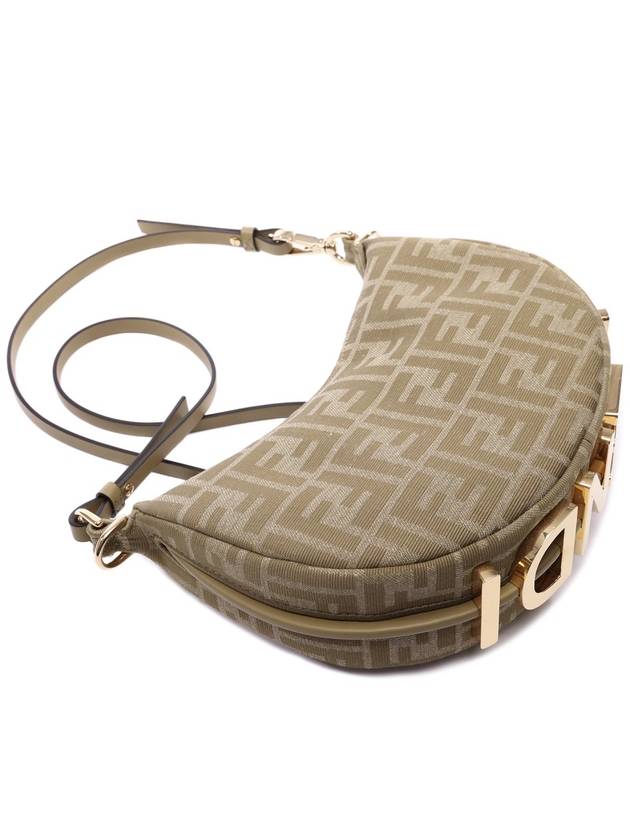 FF Jacquard Fabric Mini Cross Bag Beige - FENDI - BALAAN 6