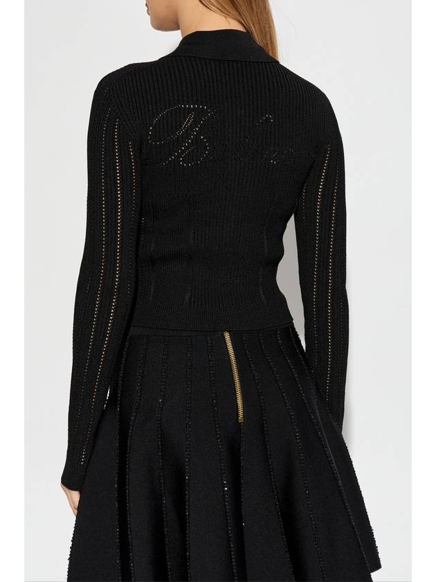 Balmain Lace Sweater With Collar, Women's, Black - BALMAIN - BALAAN 4