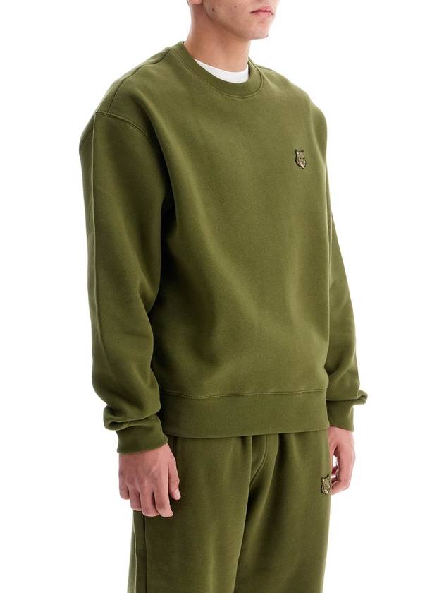 Bold Fox Head Cotton Sweatshirt Green - MAISON KITSUNE - BALAAN 3