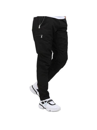 Zipper Cotton Straight Pants Black - BALMAIN - BALAAN 1