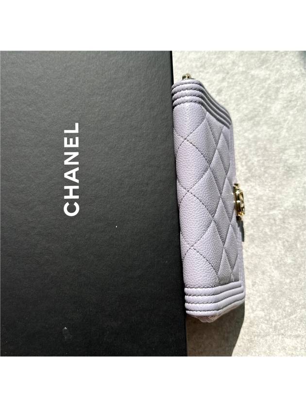 Chanel Caviar Boy Gold Zippered Card Medium Wallet A80566 - CHANEL - BALAAN 8