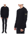 Wappen Patch Crew Neck Cotton Knit Top Black - STONE ISLAND - BALAAN 3