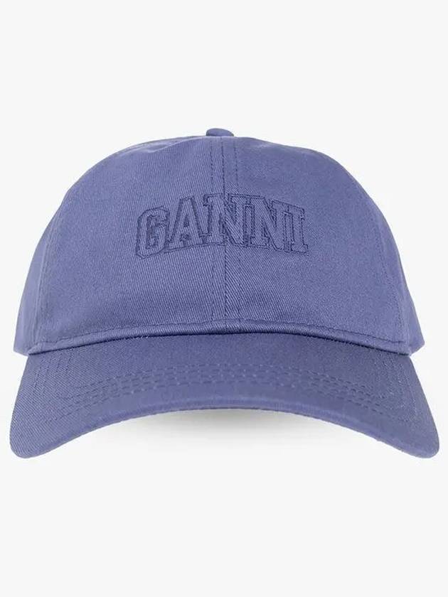 Hat embroidered logo ball cap blue A4603 5682 758 1060013 - GANNI - BALAAN 1