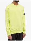 Wappen Patch Crew Neck Sweatshirt Neon Yellow - STONE ISLAND - BALAAN 3