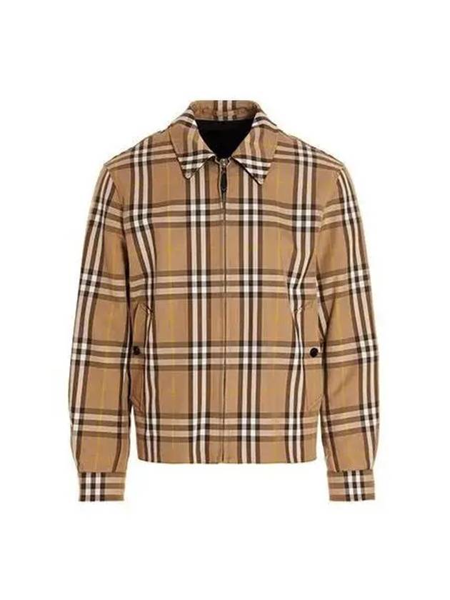 Check Print Reversible Zip-Up Jacket Truffle Beige - BURBERRY - BALAAN 2