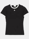 Contrast Signature Short Sleeve T-Shirt Black - COURREGES - BALAAN 4