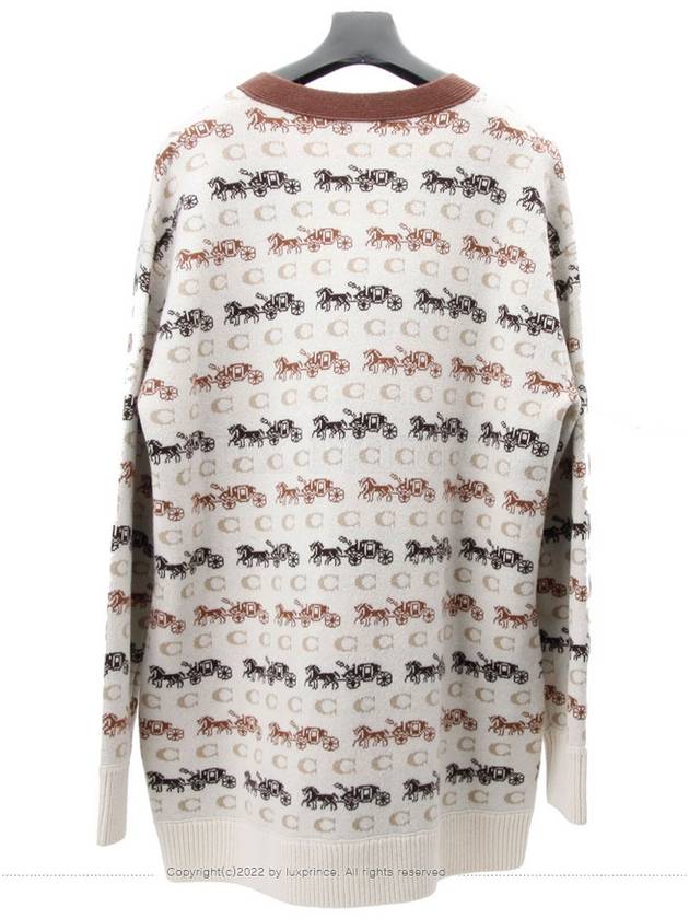 Horse C Printing Cardigan Cream Brown 11125hva - COACH - BALAAN 3