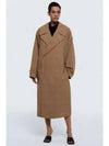 Check Pattern Breasted Double Coat Beige - LEMAIRE - BALAAN 2