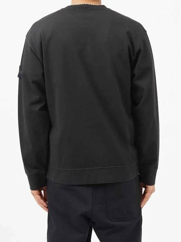 Stone Island Compass Waffen Patch Fleeceback Cotton Long Sleeve Sweatshirt Black - STONE ISLAND - BALAAN 5