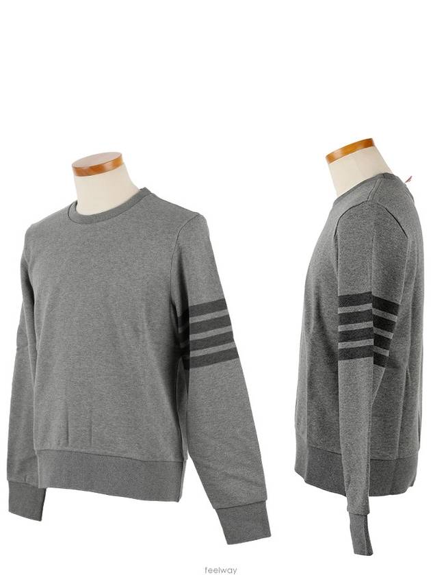 4 Bar Tonal Crew Neck Sweatshirt Grey - THOM BROWNE - BALAAN 2