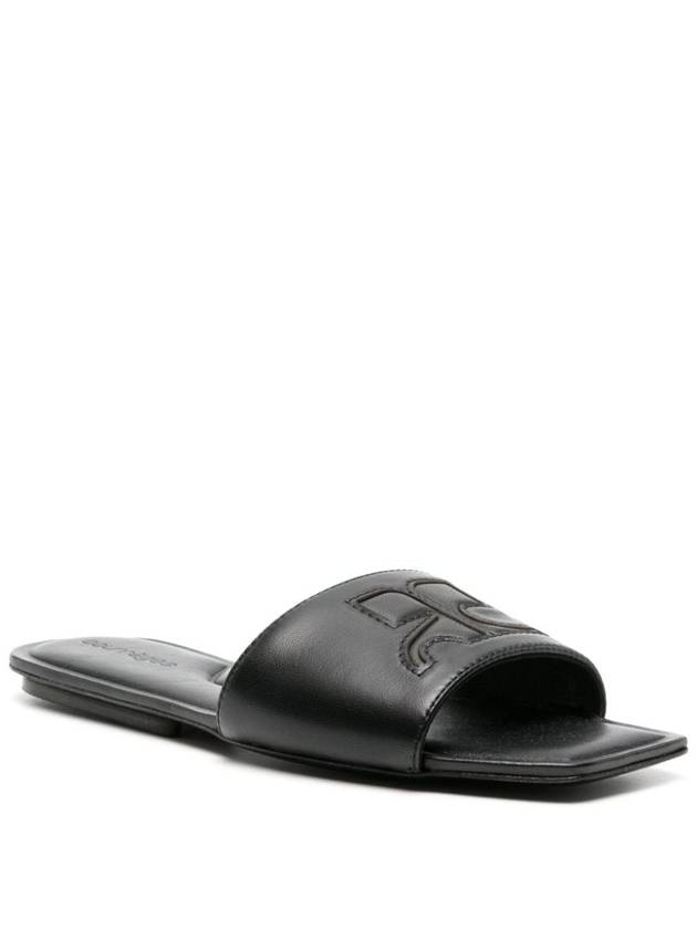 AC Leather Slipers Black - COURREGES - BALAAN 3