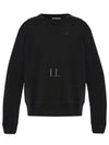 Face Logo Applique Cotton Sweatshirt Black - ACNE STUDIOS - BALAAN 2