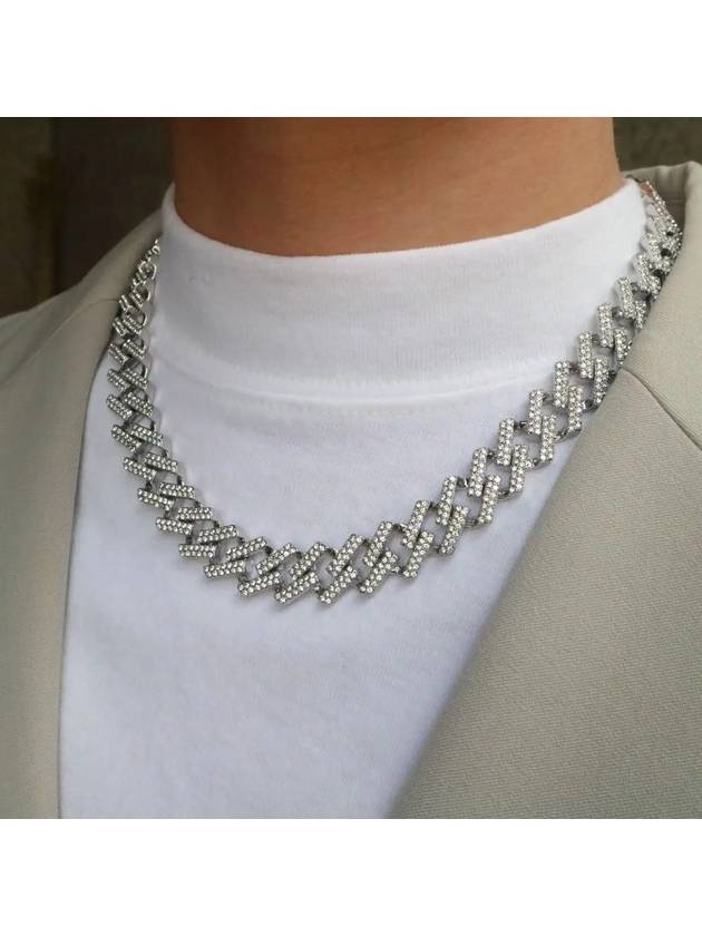 Silver Cubic Necklace Iced Cuban Chain No 2 NEC - BASSCLEF - BALAAN 3