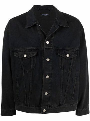 oversized denim jacket black - BALENCIAGA - BALAAN 1