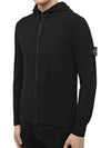 Wappen Patch Cotton Knit Zip Up Hoodie Black - STONE ISLAND - BALAAN 3