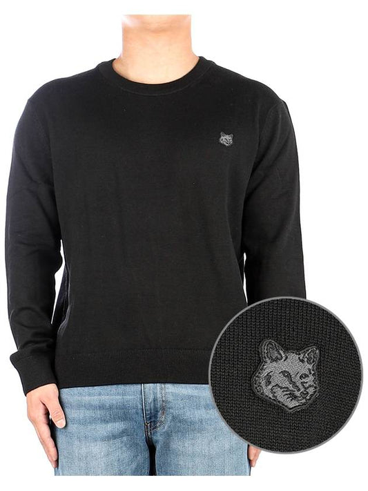 Fox Head Patch Regular Knit Top Black - MAISON KITSUNE - BALAAN 2