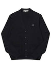 Bold Fox Head Patch V Neck Wool Cardigan Black - MAISON KITSUNE - BALAAN 4