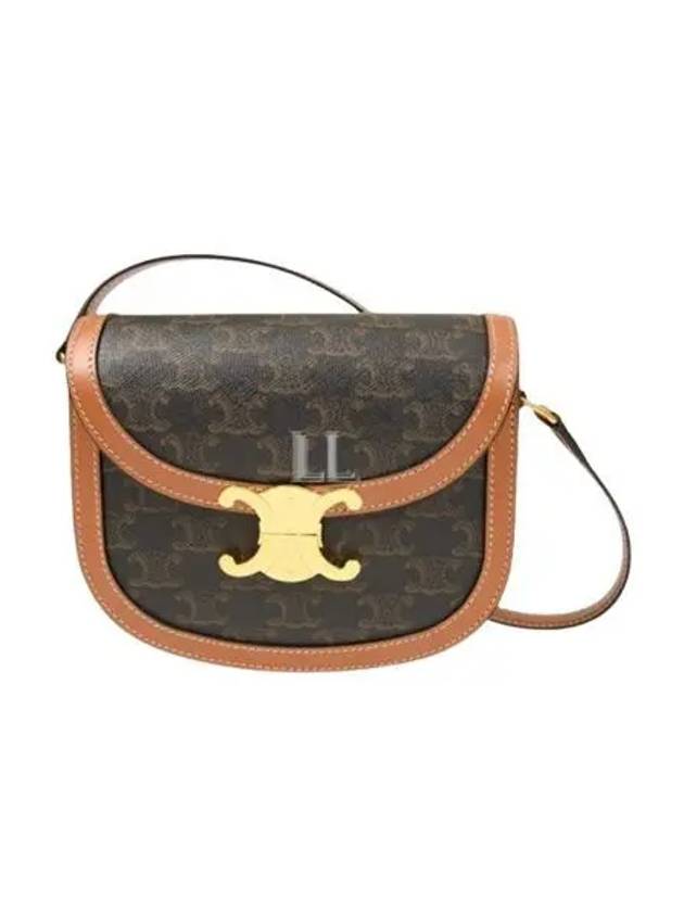 Teen Besace Triomphe in Triomphe Canvas and Calfskin Shoulder Bag Tan - CELINE - BALAAN 2